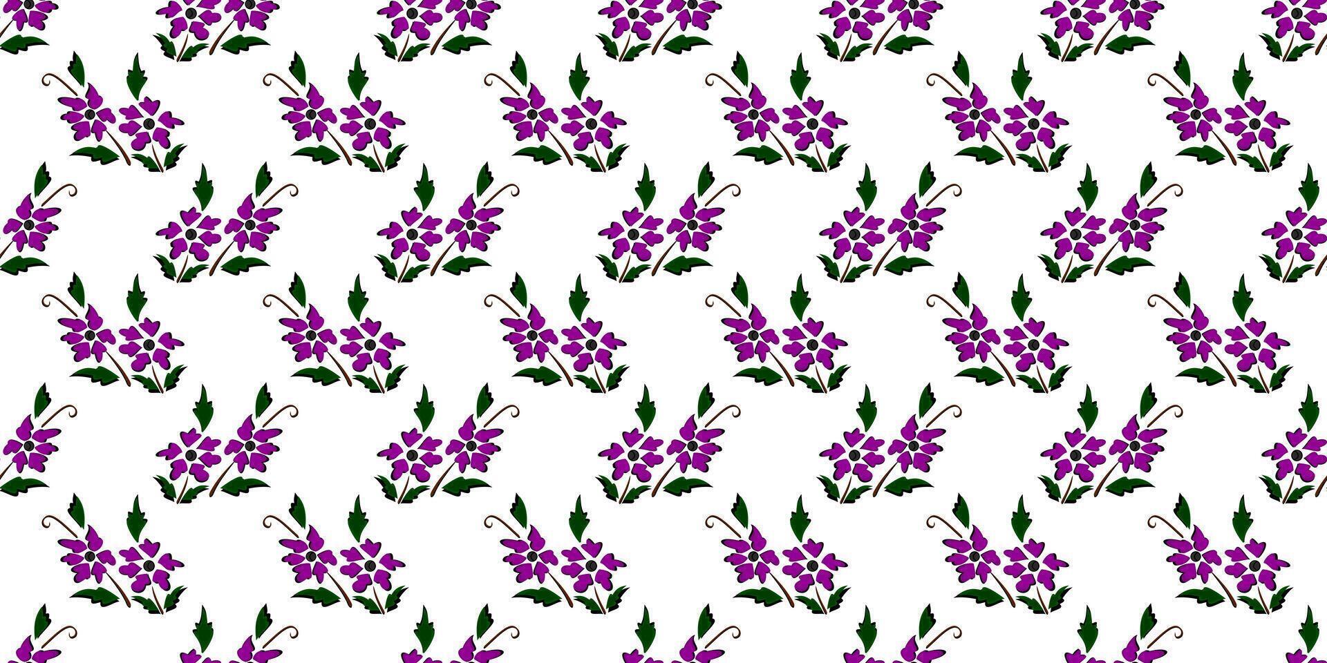 Expandable Pattern of Flowers and Leaves Decoration vector