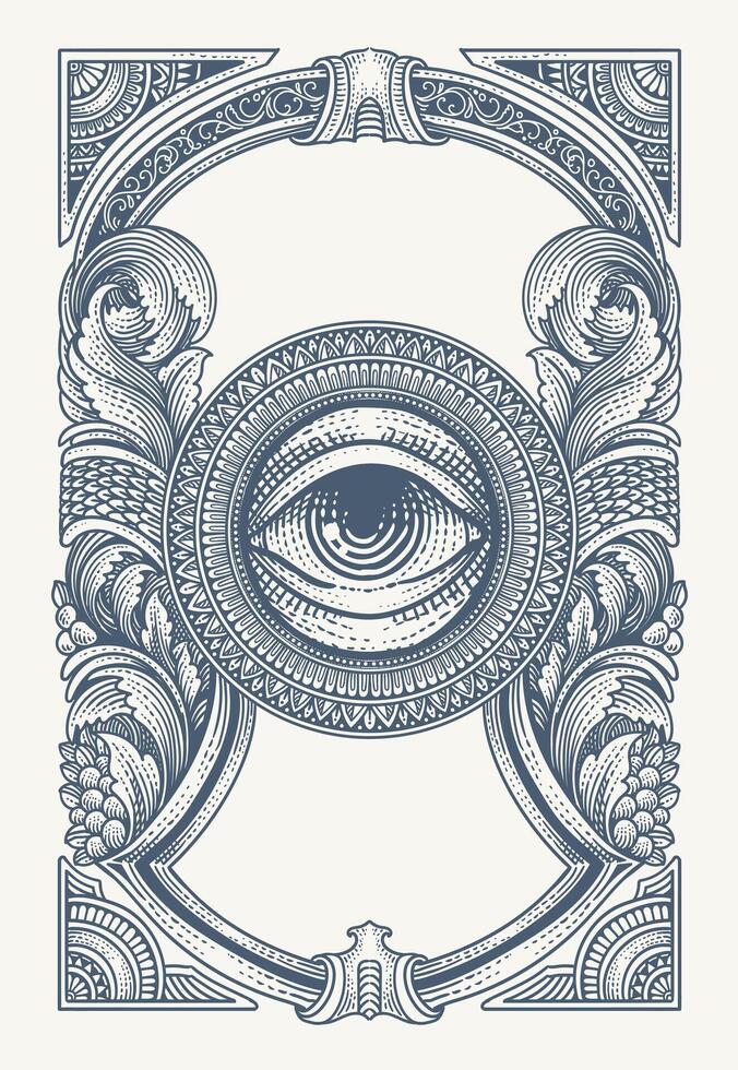 Antique engraving ornament frame - Eps 10 vector