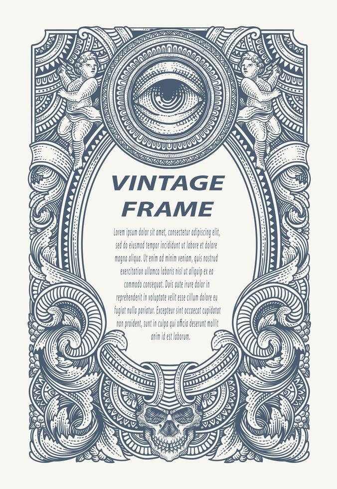 Antique engraving ornament frame - Eps 10 vector