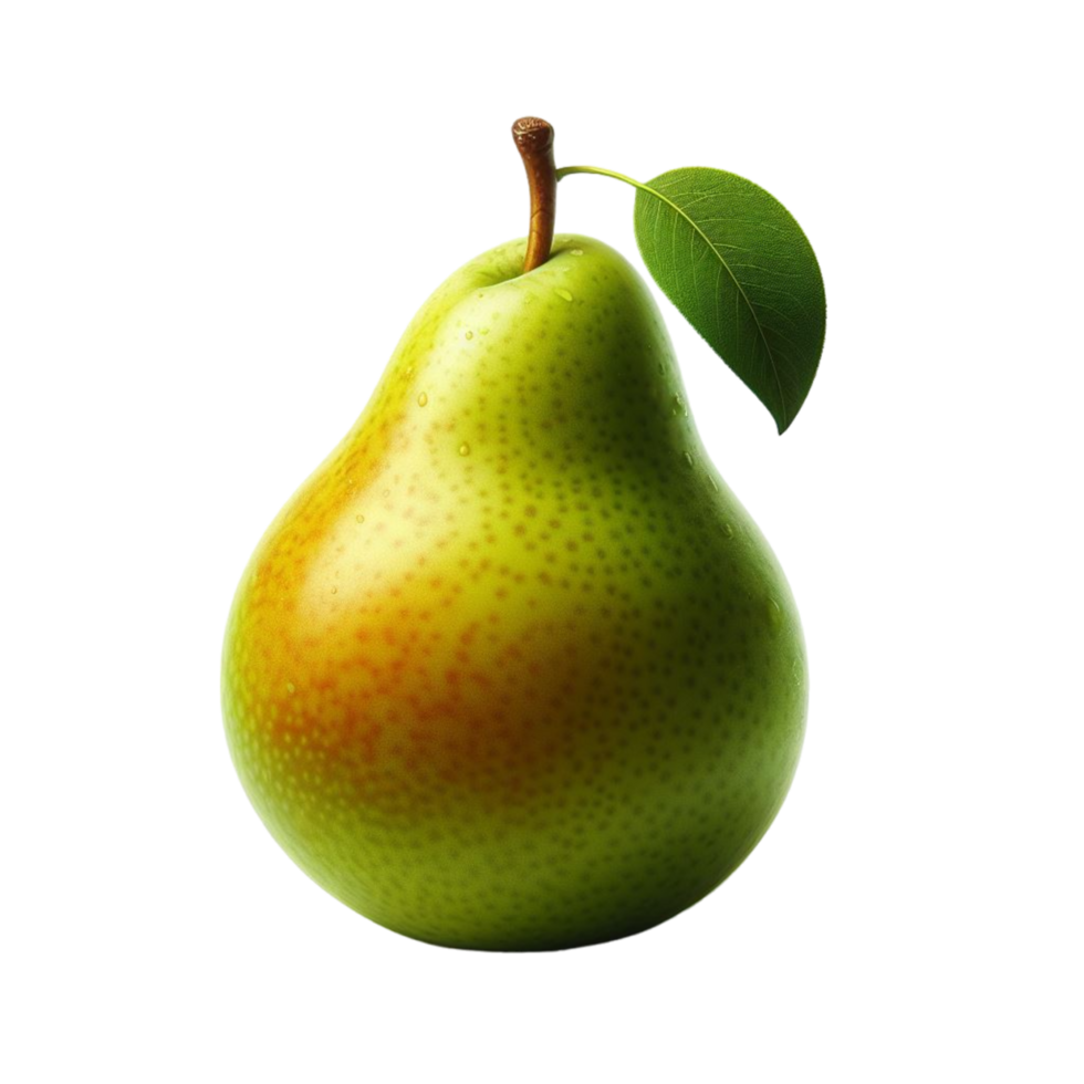 Generated Ai A pear with a leaf on it png