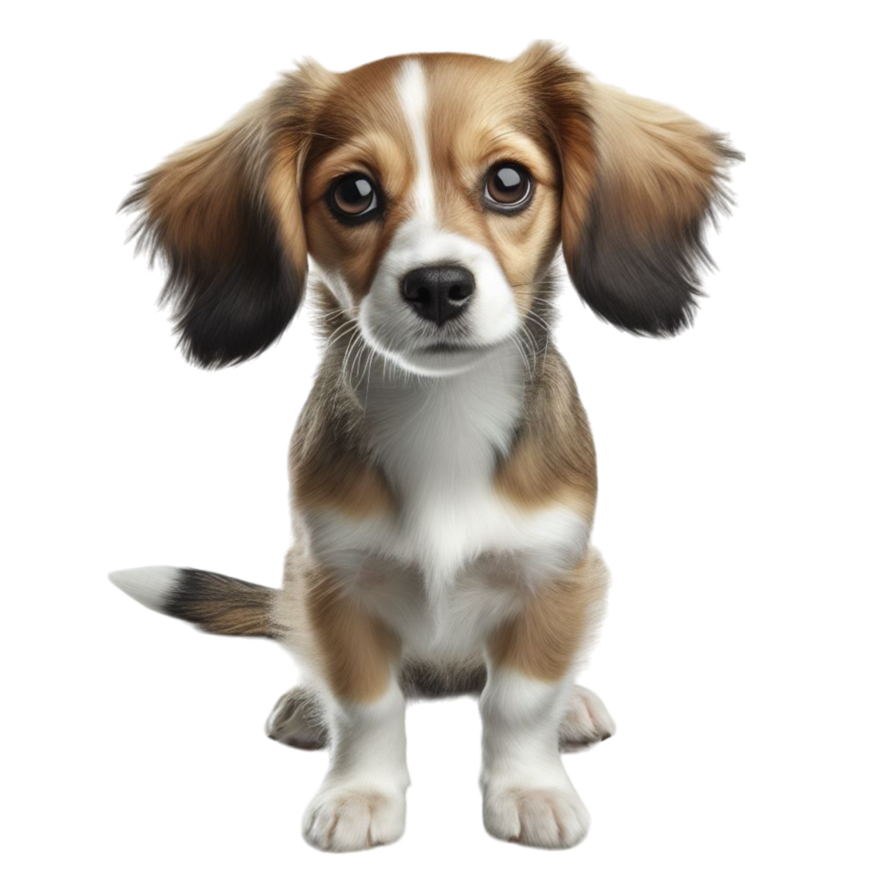 Generated Ai Cute puppy leaning on wall png