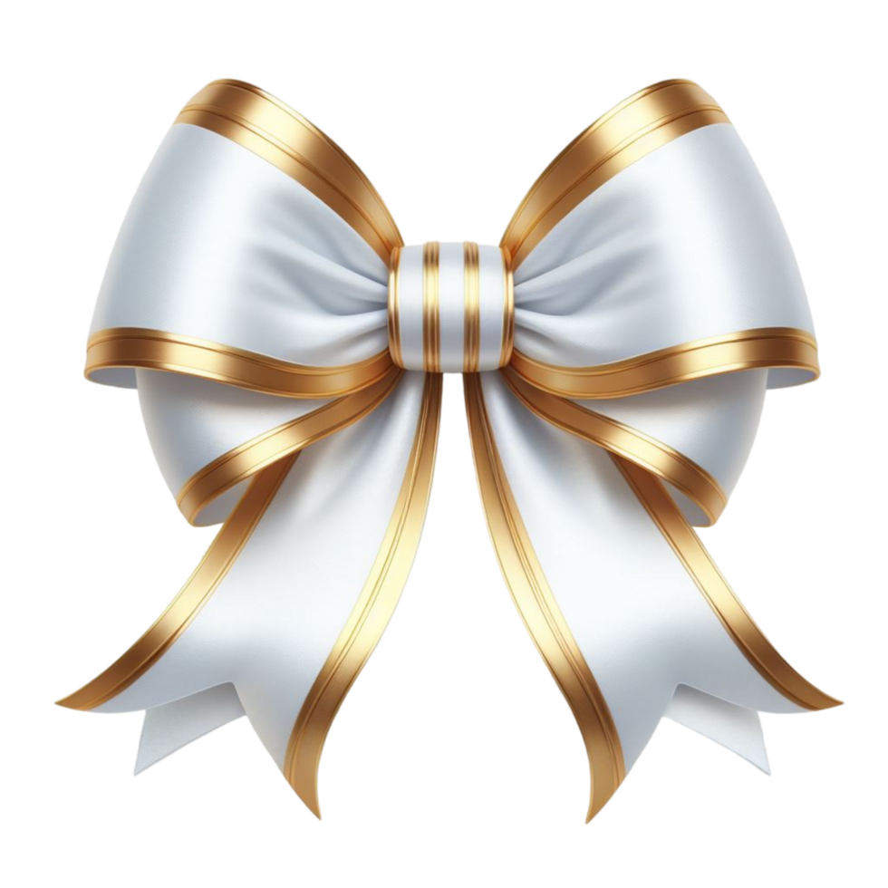 Generated Ai Luxurious and elegant white ribbon tied png