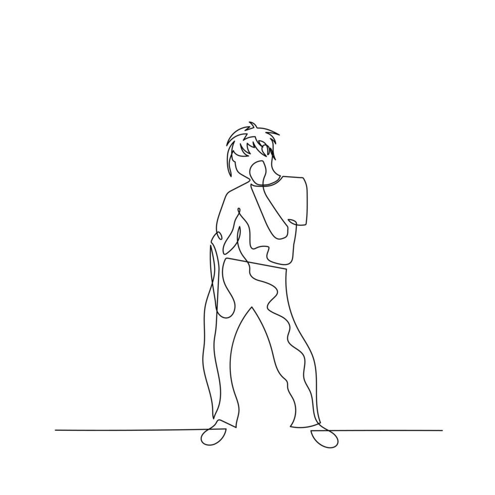 Continuous one line abstract dancing woman. illustration vector