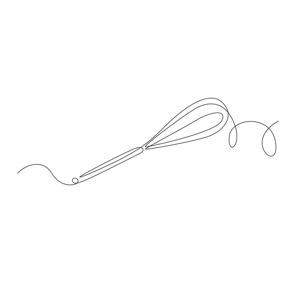 Continuous one line drawing whisk. Stock illustration. vector
