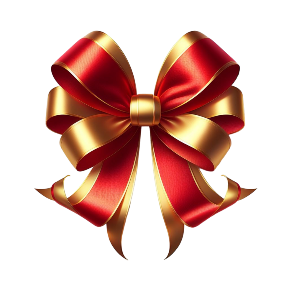 Generated Ai Red yellow bow png