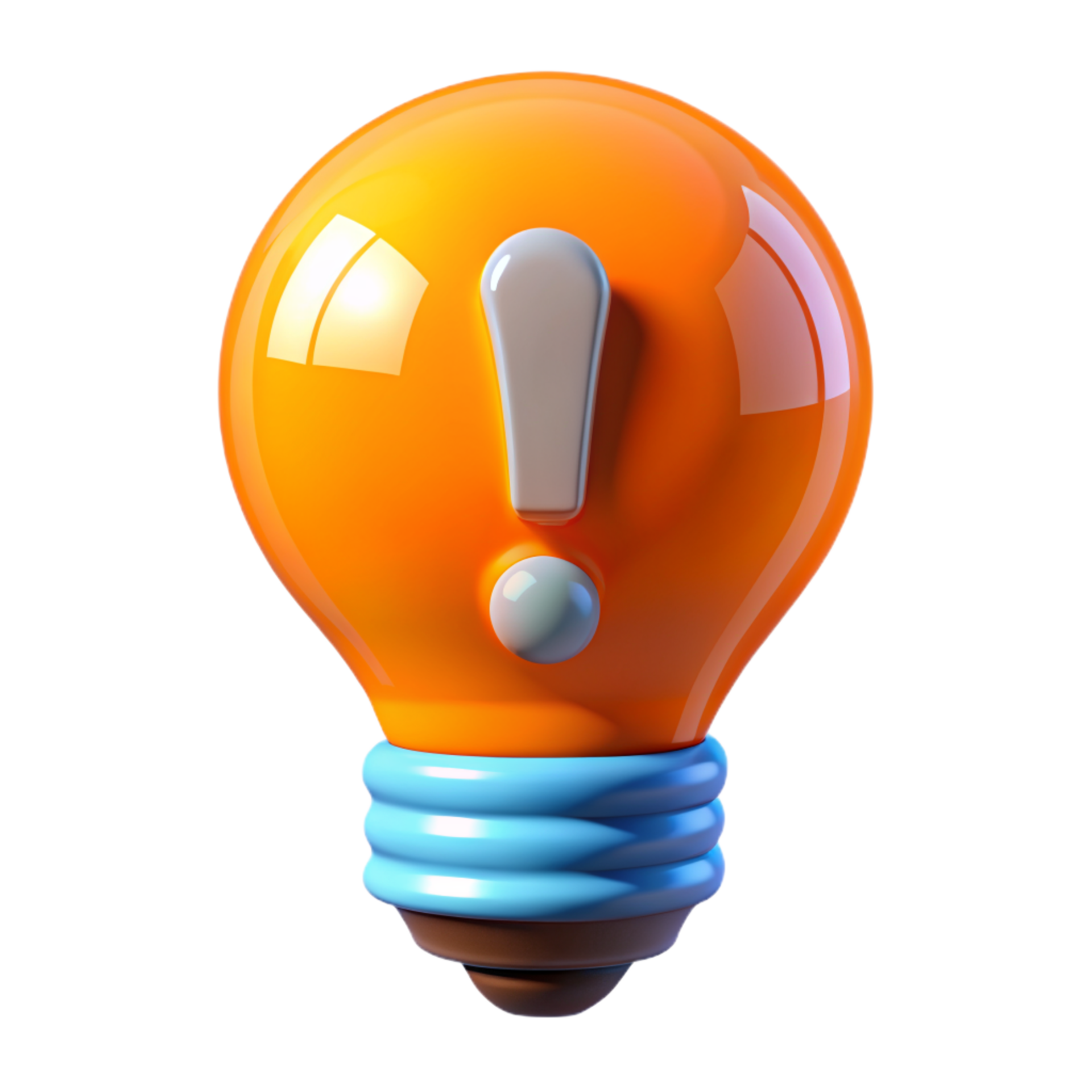 Light Bulb With Exclamation Mark 3d Concept 45800468 PNG light-bulb-with-exclamation-mark-3d-concept-45800468-png