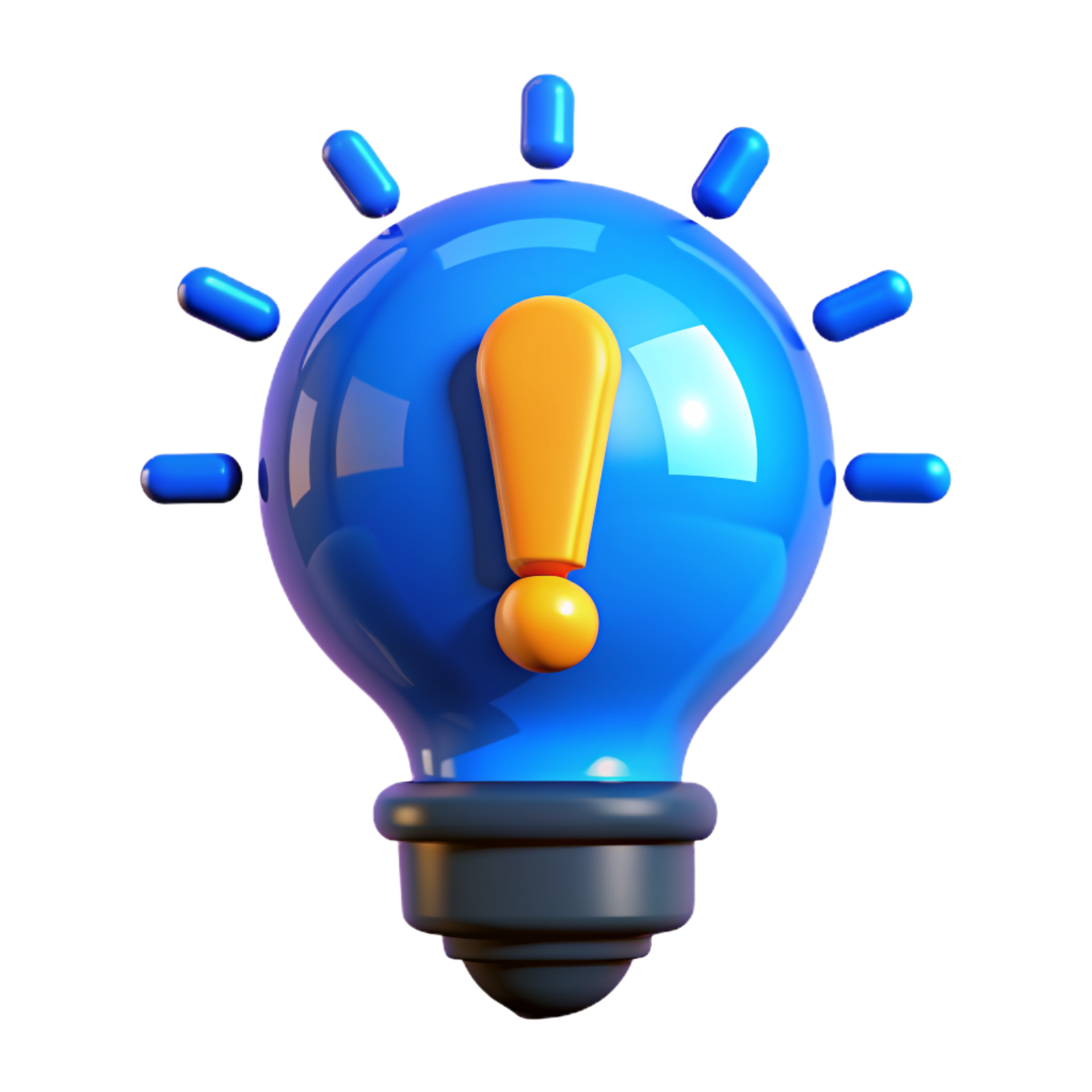 Light Bulb With Exclamation Mark 3d Item 45800471 PNG light-bulb-with-exclamation-mark-3d-item-45800471-png