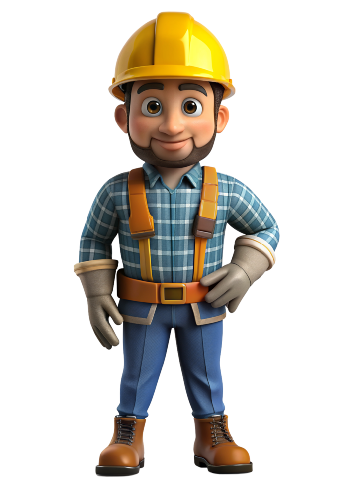 Construction Worker 3d Person png
