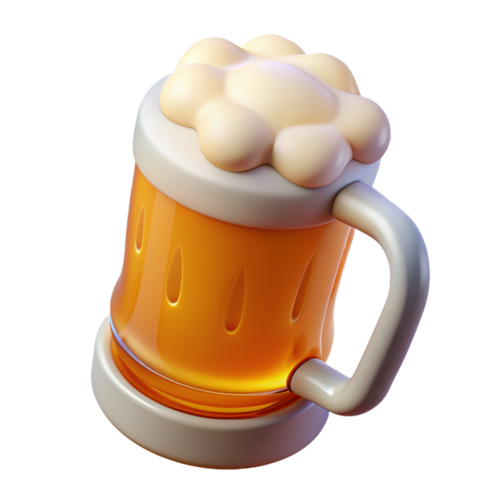 Beer in Glass Mug 3d Element png
