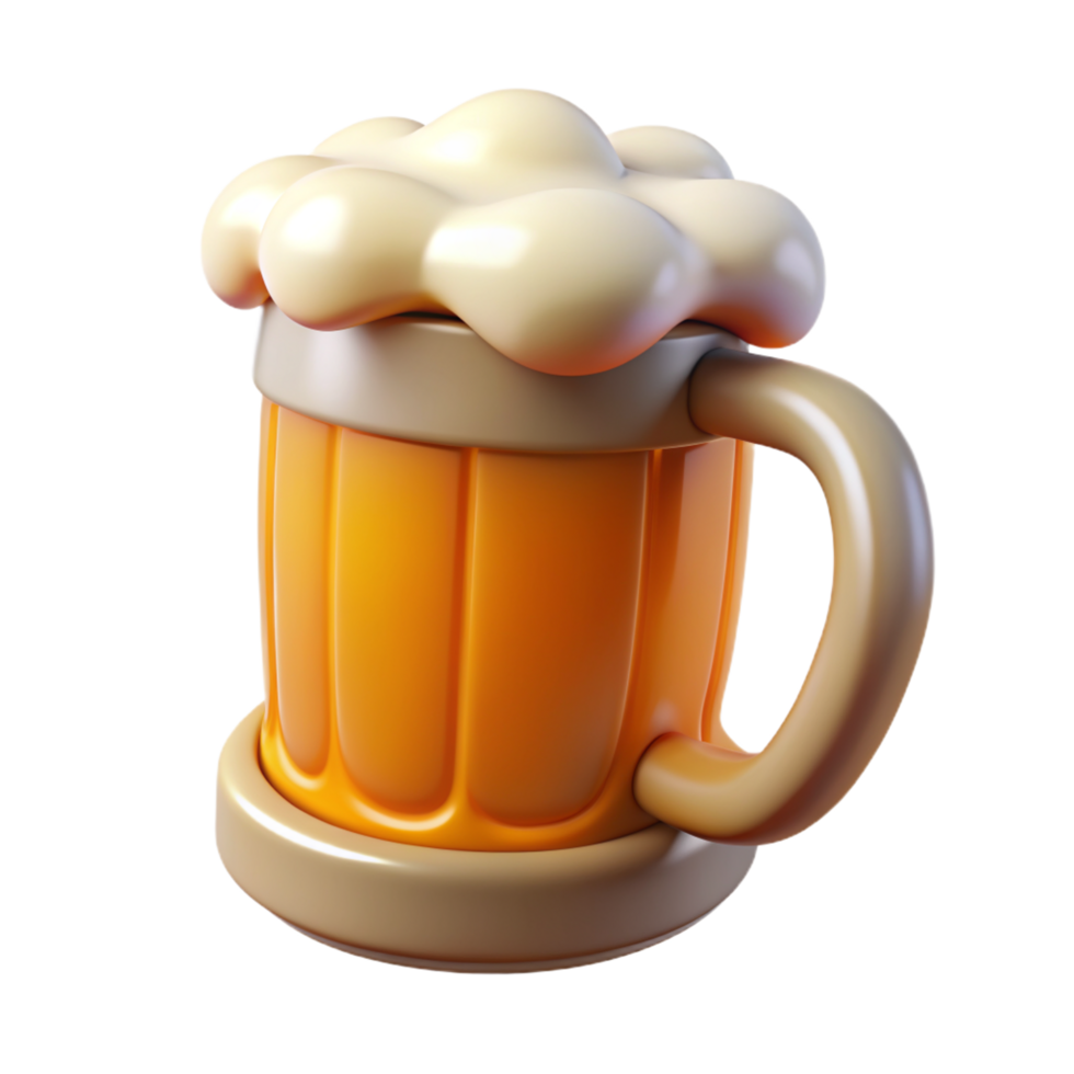 Beer in Glass Mug 3d Asset png