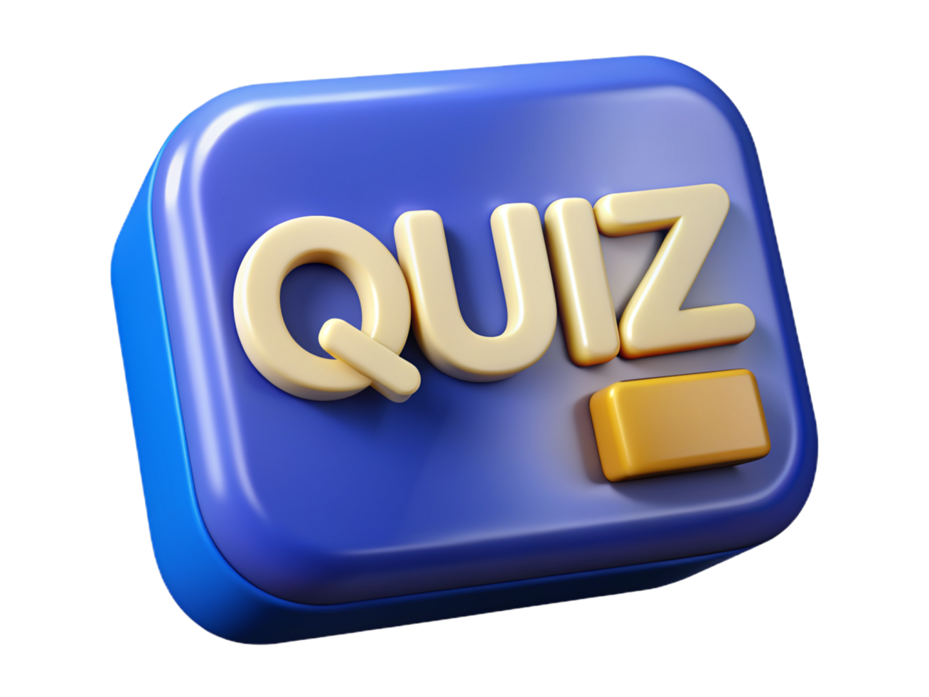 Square Quiz Button 3d Element png