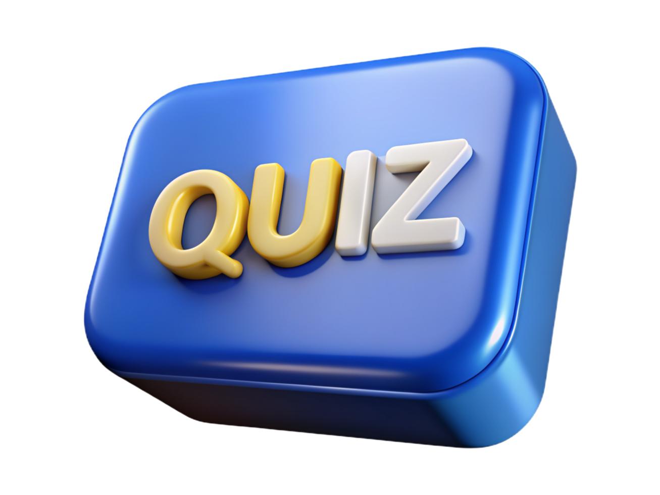 Square Quiz Button 3d Object png