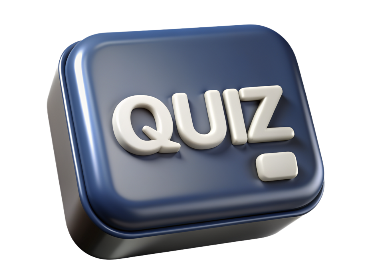 Square Quiz Button 3d Design png