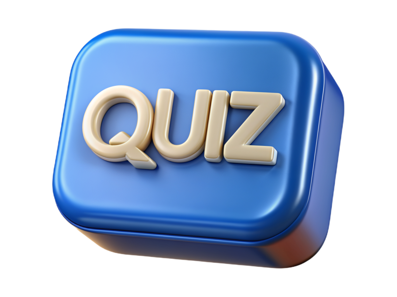 Square Quiz Button 3d Image png