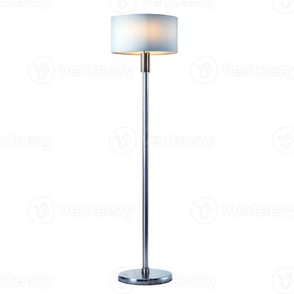 moderne argent sol lampe avec blanc ombre png