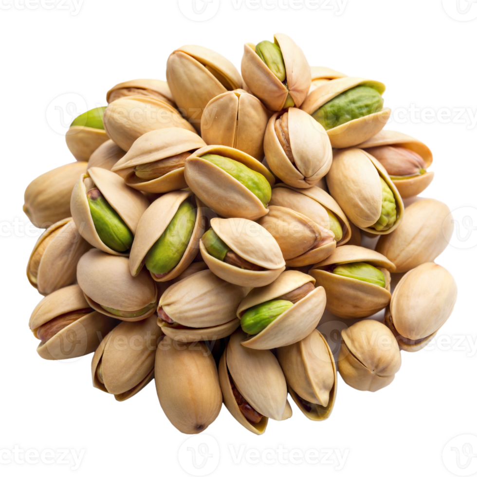 Fresh Green Pistachios in Shells on Transparent Background png
