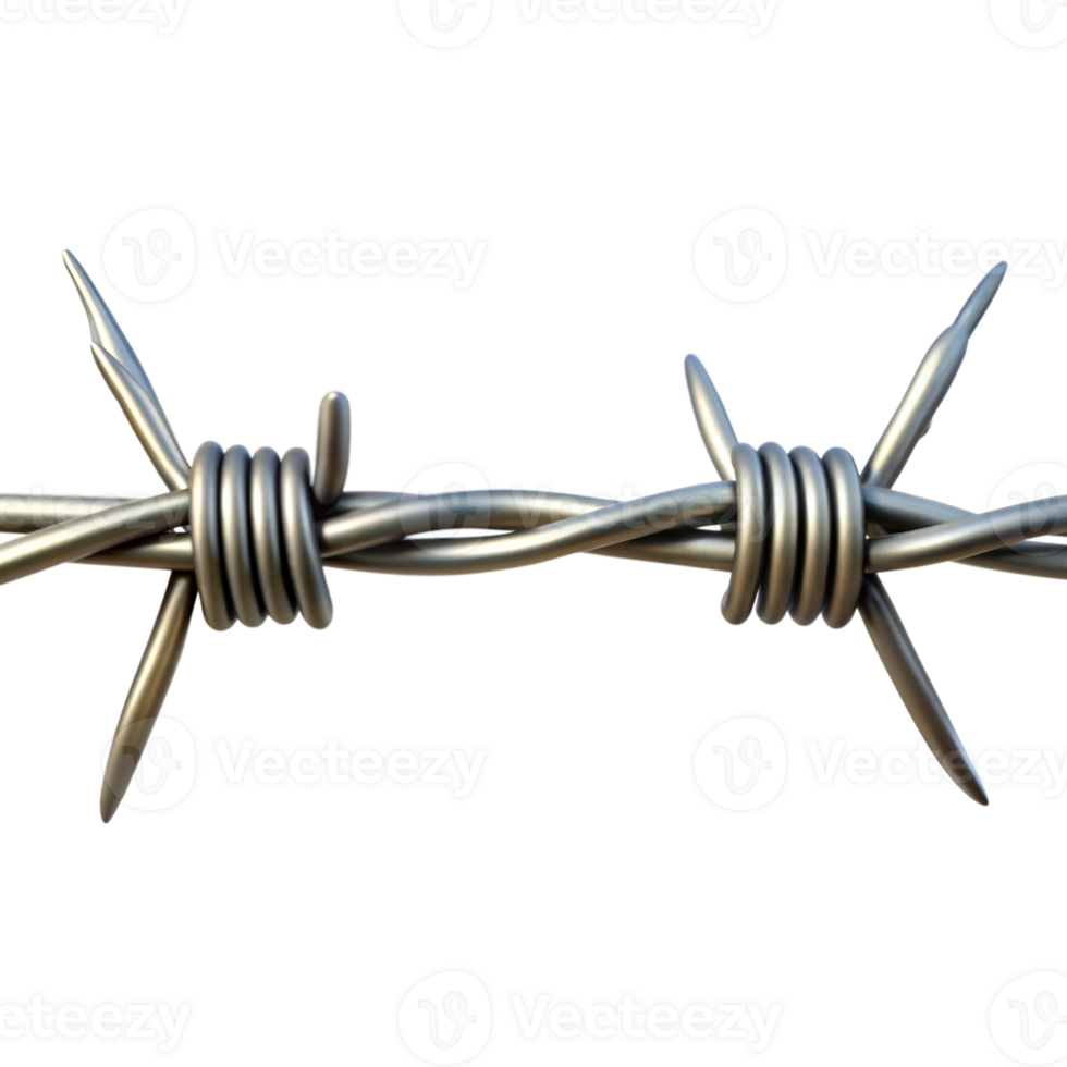 Close Up of Barbed Wire on White Background png