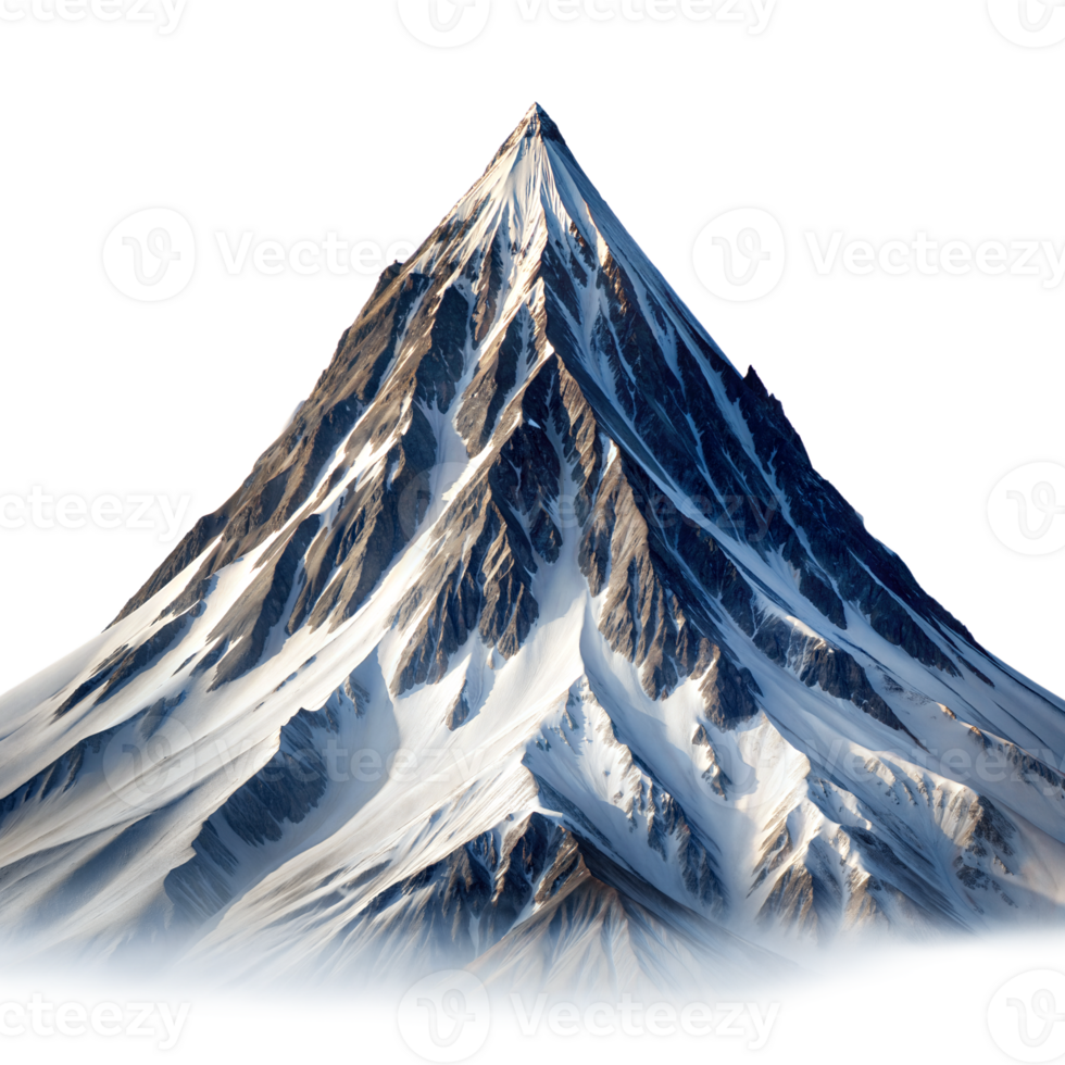 Snow-Covered Mountain on Transparent Background png