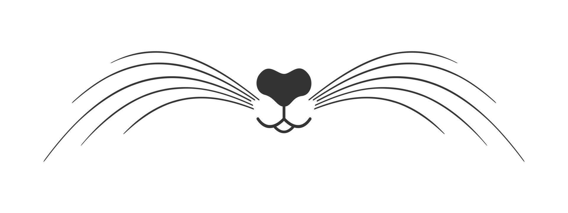 Cute cat nose, mouth and whiskers. Signboard design for pet grooming and bathing salon or domestic animals store vector