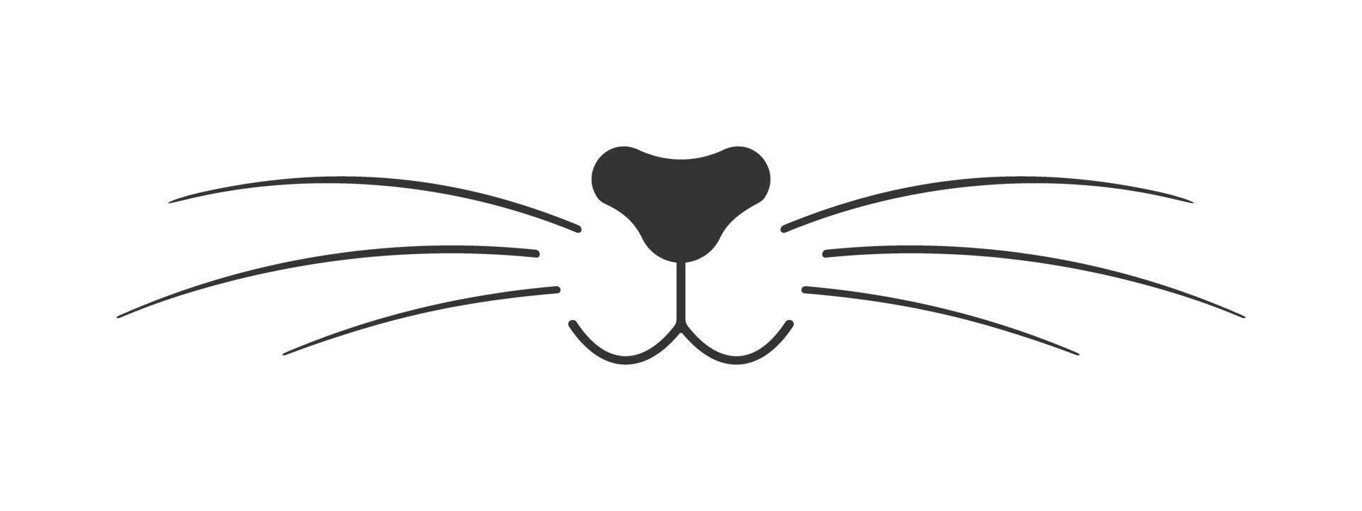 Dog or cat nose, mouth and whiskers. Signboard design for pet grooming and bathing salon or domestic animals store vector