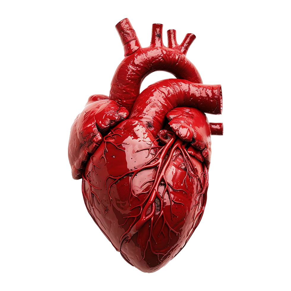 Red heart shape isolated on transparent background png