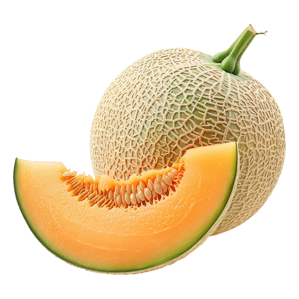 Cantaloupe isolated on transparent background png