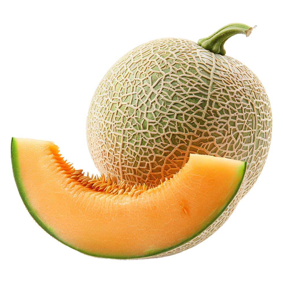 Cantaloupe isolated on transparent background png
