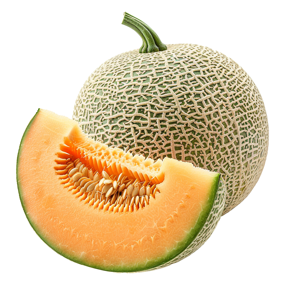 Cantaloupe isolated on transparent background png