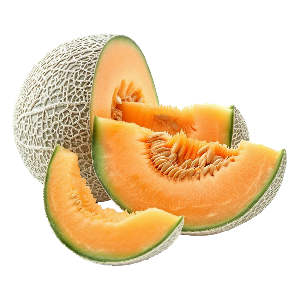 Cantaloupe isolated on transparent background png