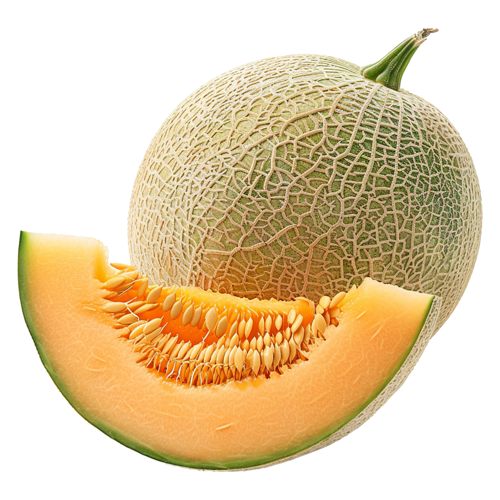 Cantaloupe isolated on transparent background png