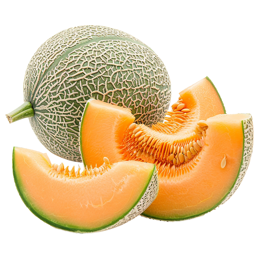 Cantaloupe isolated on transparent background png