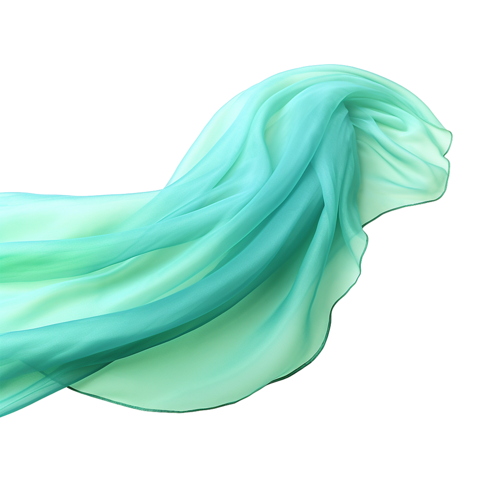 Abstract blue silk flying isolated on transparent background png