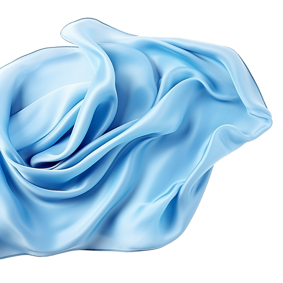 Abstract blue silk flying isolated on transparent background png