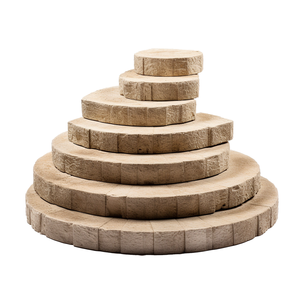 Circular stone steps isolated on transparent background png