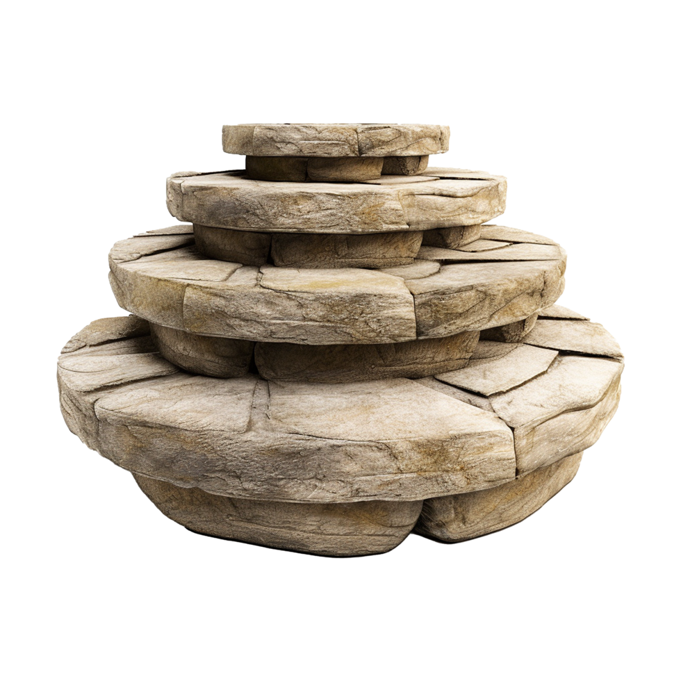 Circular stone steps isolated on transparent background png