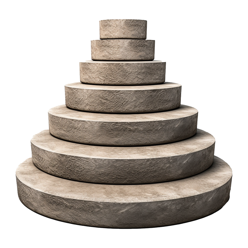 Circular stone steps isolated on transparent background png