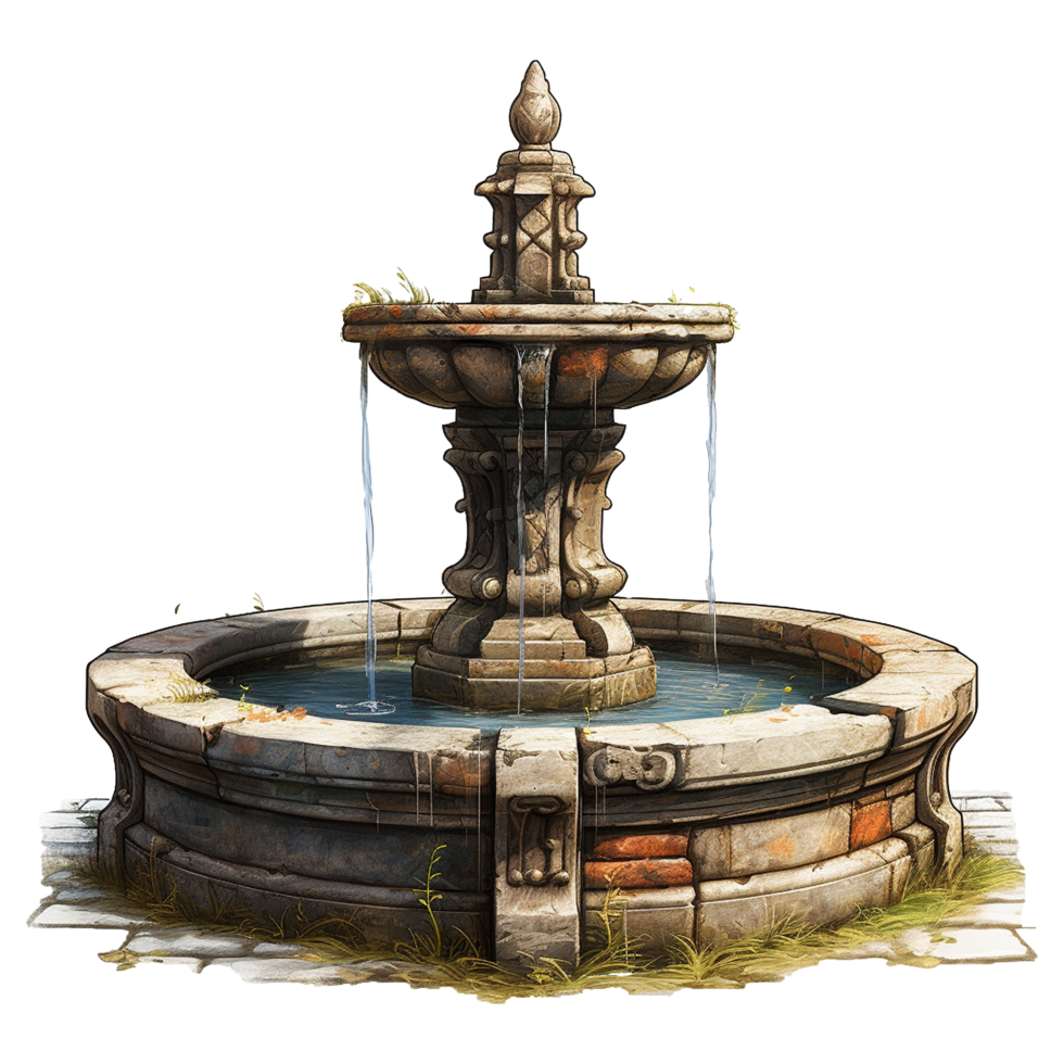 Water fountain on transparent background png