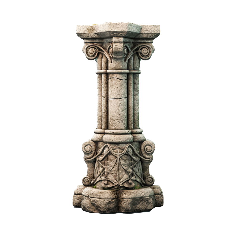Old pillar isolated on transparent background png