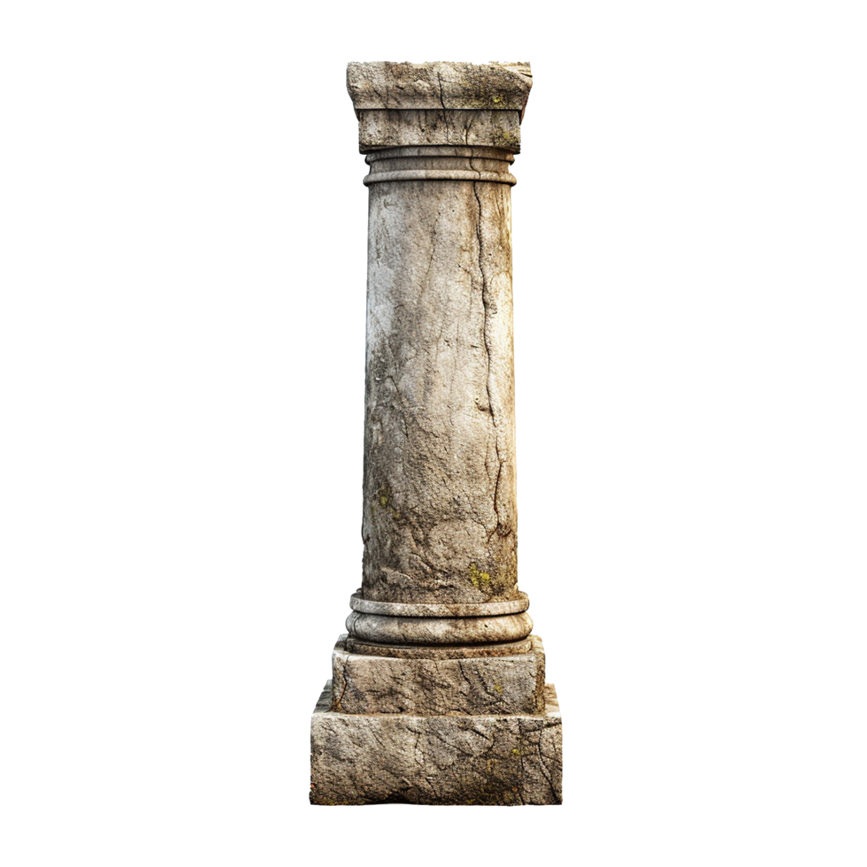 Old pillar isolated on transparent background png