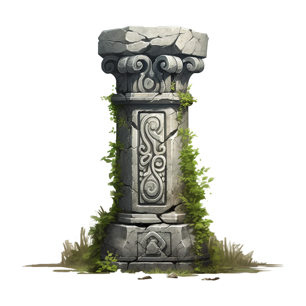 Old pillar isolated on transparent background png