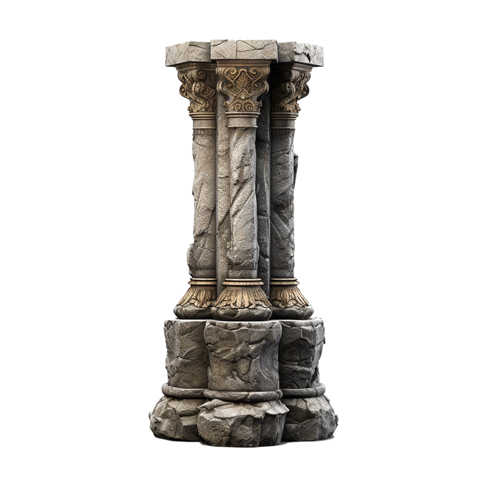 Old pillar isolated on transparent background png