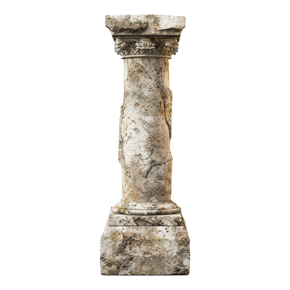 Old pillar isolated on transparent background png