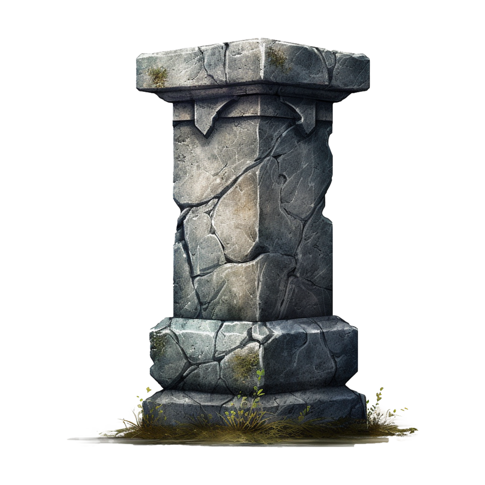 Old pillar isolated on transparent background png
