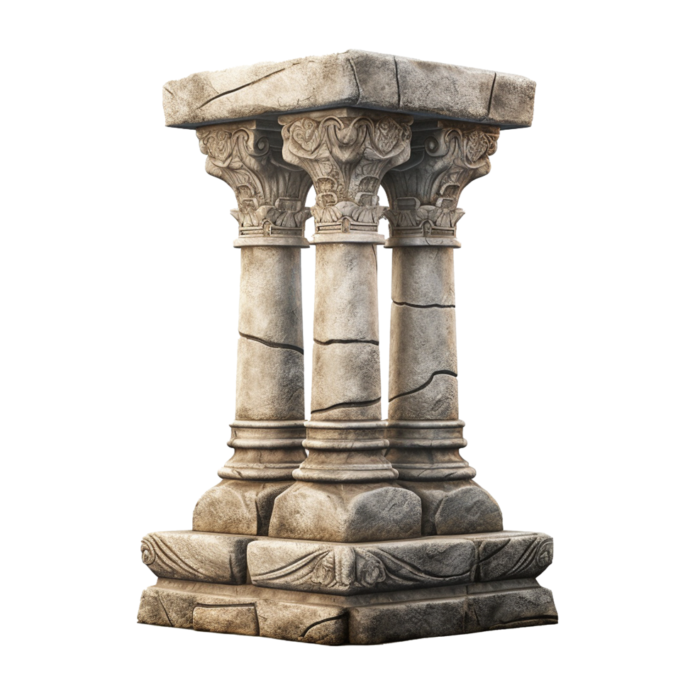 Old pillar isolated on transparent background png