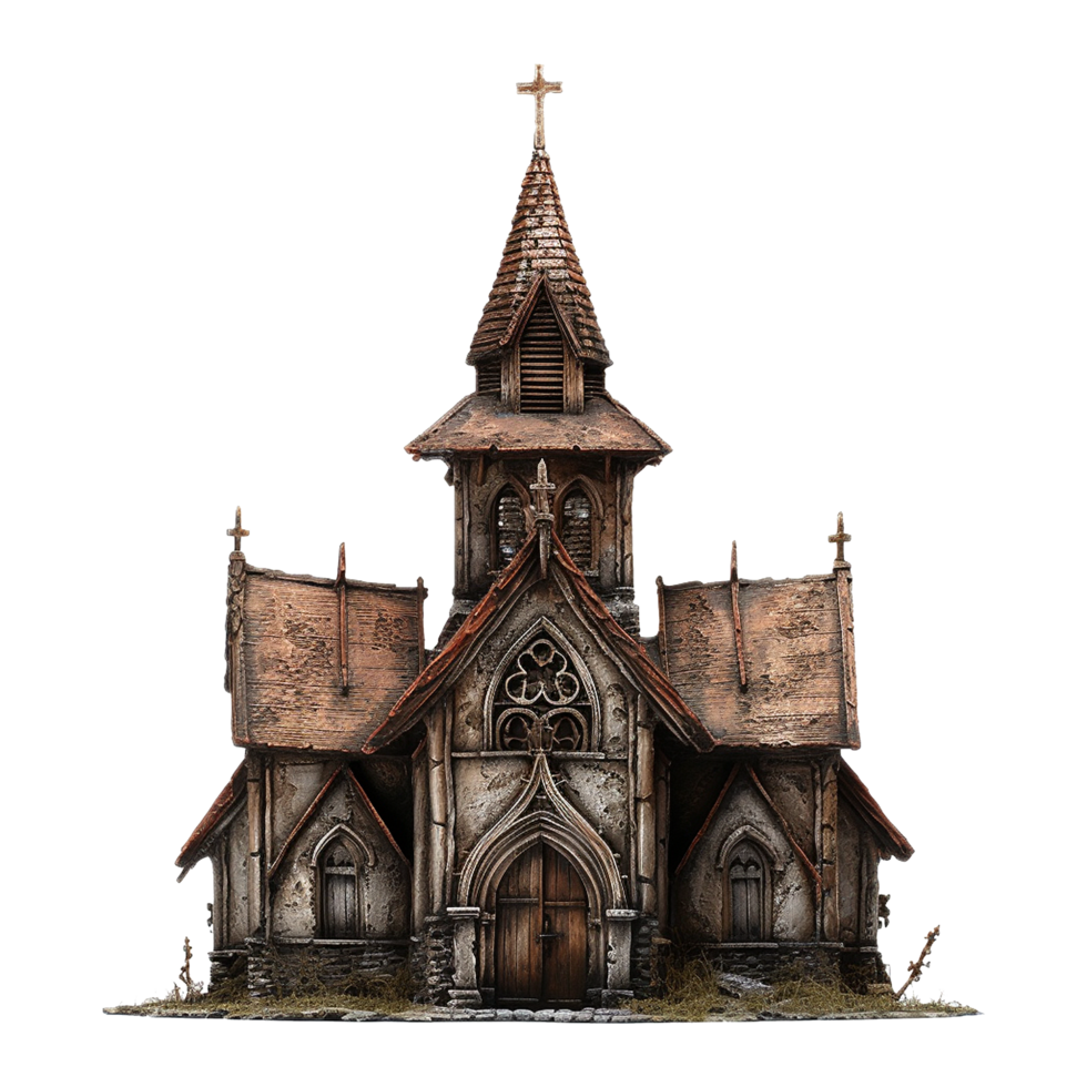Medieval church isolated on transparent background png