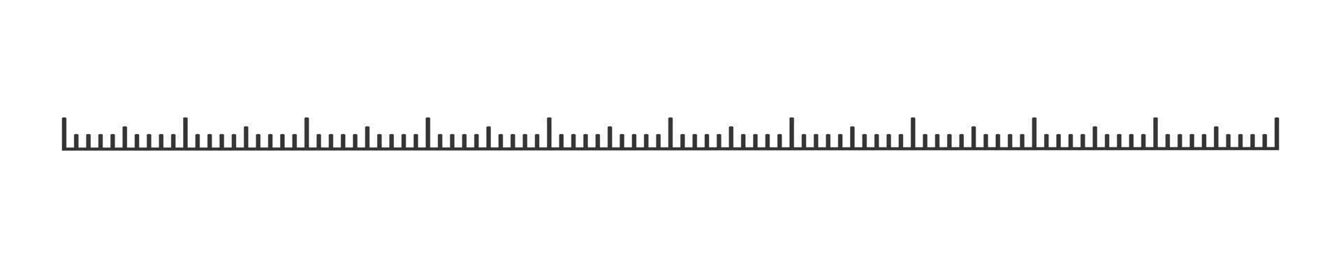 Graphic scale of ruler, tape or thermometer. Distance, height or length measurement of math, sewing, meteorological tool. Horizontal measuring chart with markup vector