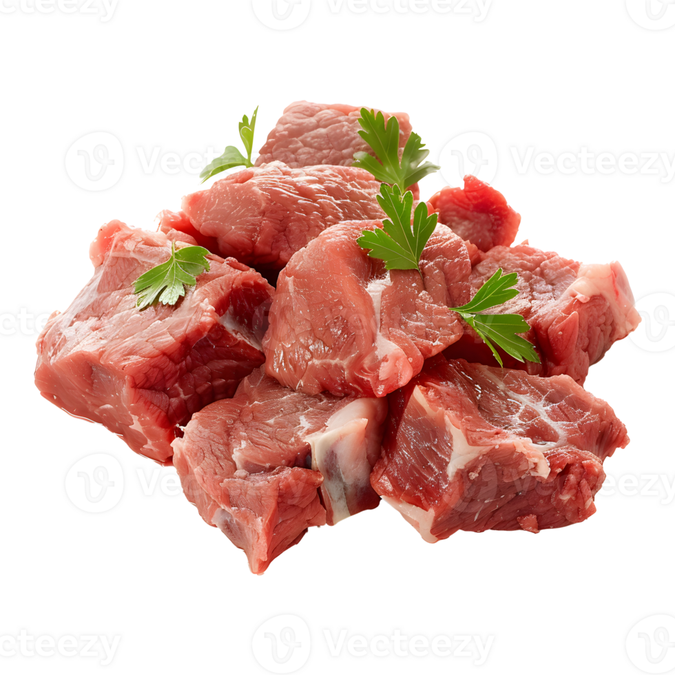 Raw meat isolated on transparent background. png