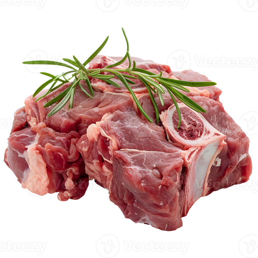 Raw meat isolated on transparent background. png