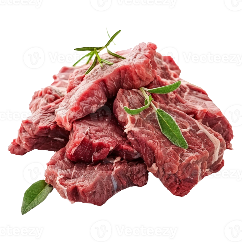 Raw meat isolated on transparent background. png