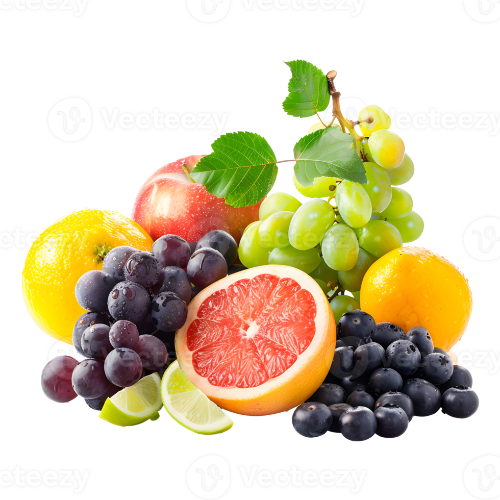 Grape Fruits, Fresh and Juicy, Isolated on Transparent Background. png
